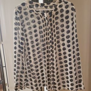 Long sleeved polka dots sheer blouse gently used